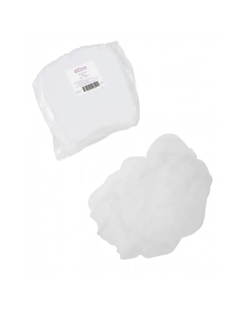 Soft Care Σκουφάκια non Woven με Λάστιχο γύρω Λευκά, 100 Τεμαχίων