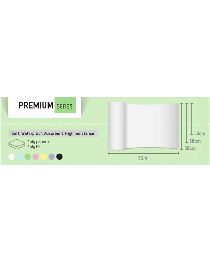 Soft Care Εξεταστικό Ρολό Πλαστικοποιημένο - 70cm x 50m, Λευκό