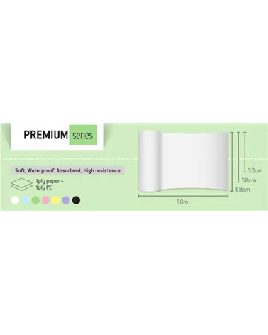 Soft Care Εξεταστικό Ρολό Πλαστικοποιημένο - 70cm x 50m, Λευκό