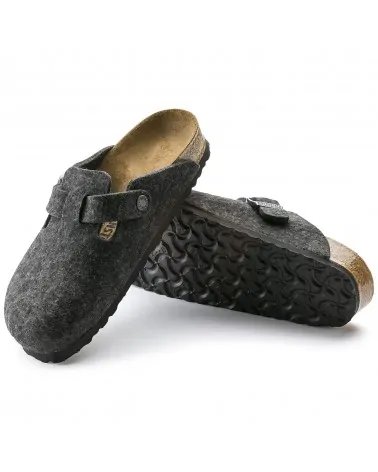 Birkenstock Παντόφλα Boston BS Ανθρακί (Narrow)