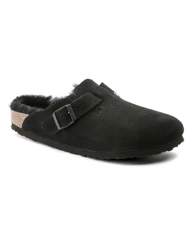 Birkenstock Παντόφλα Boston Shearling BS Μαύρο (Narrow)