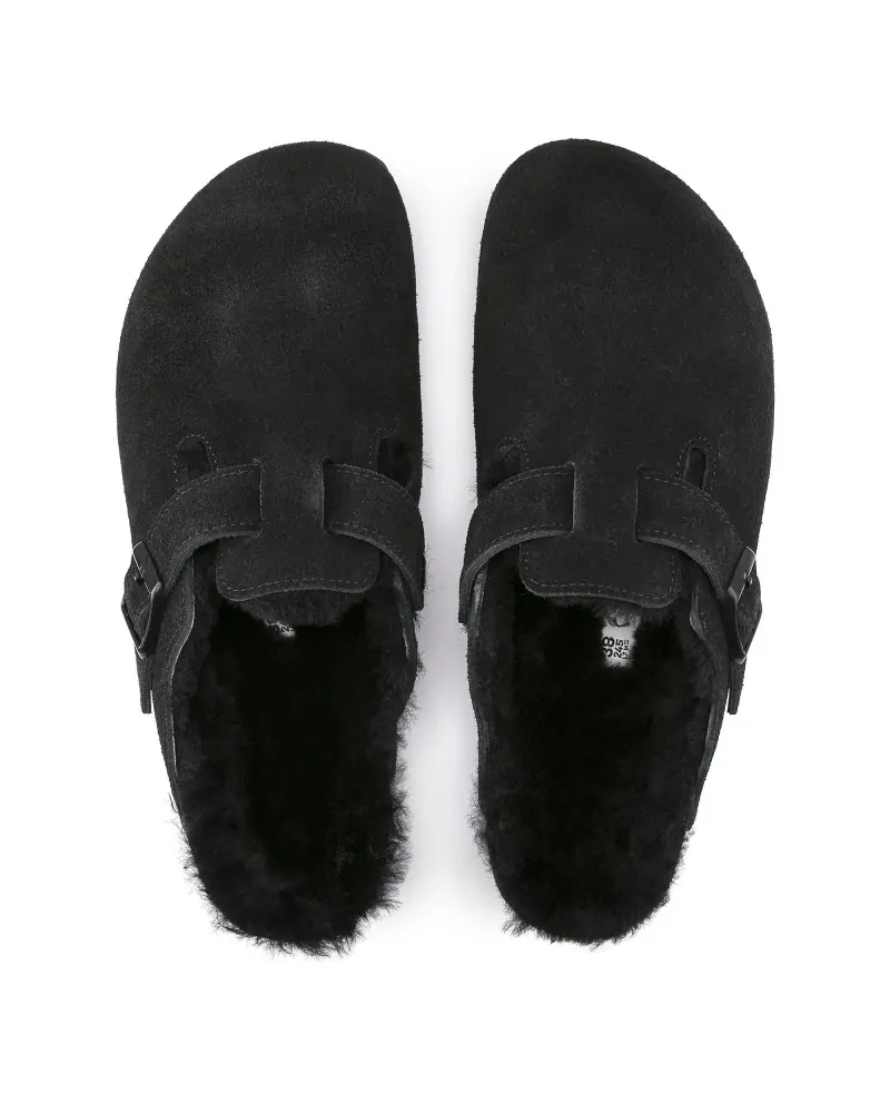 Birkenstock Παντόφλα Boston Shearling BS Μαύρο (Narrow)