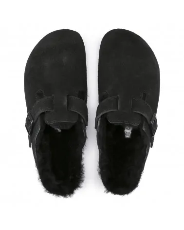 Birkenstock Παντόφλα Boston Shearling BS Μαύρο (Narrow)