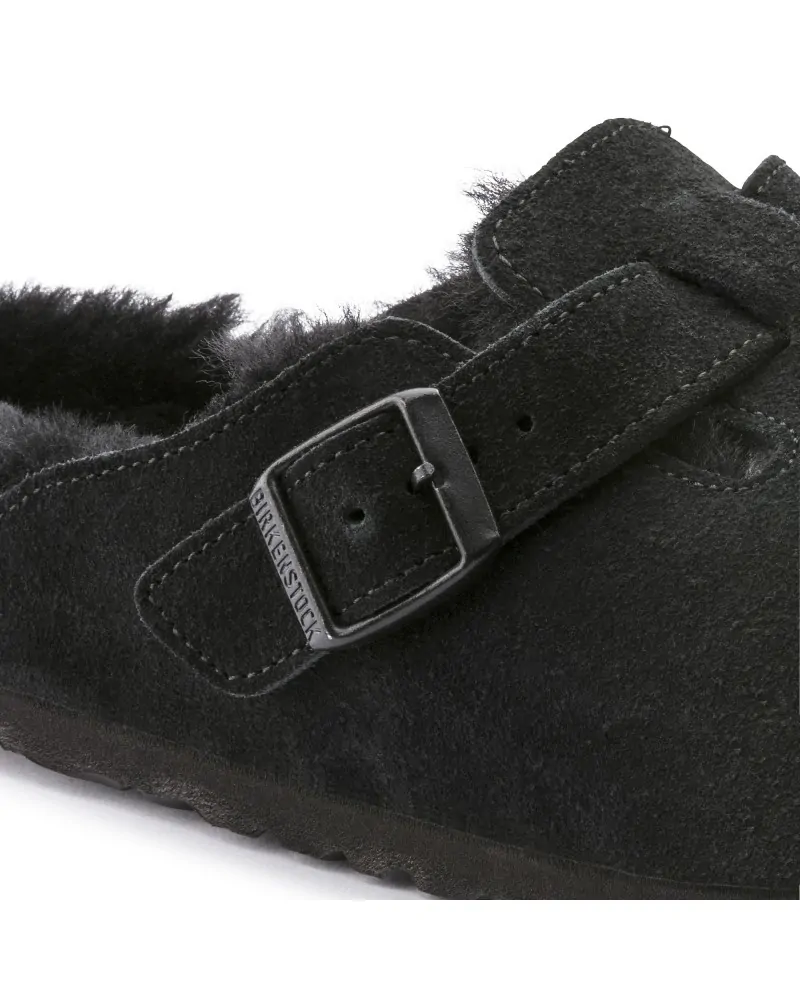 Birkenstock Παντόφλα Boston Shearling BS Μαύρο (Narrow)