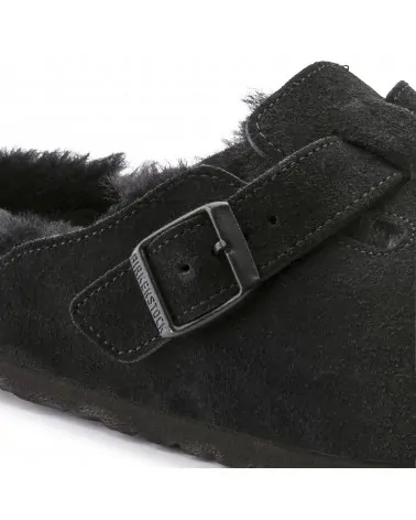 Birkenstock Παντόφλα Boston Shearling BS Μαύρο (Narrow)