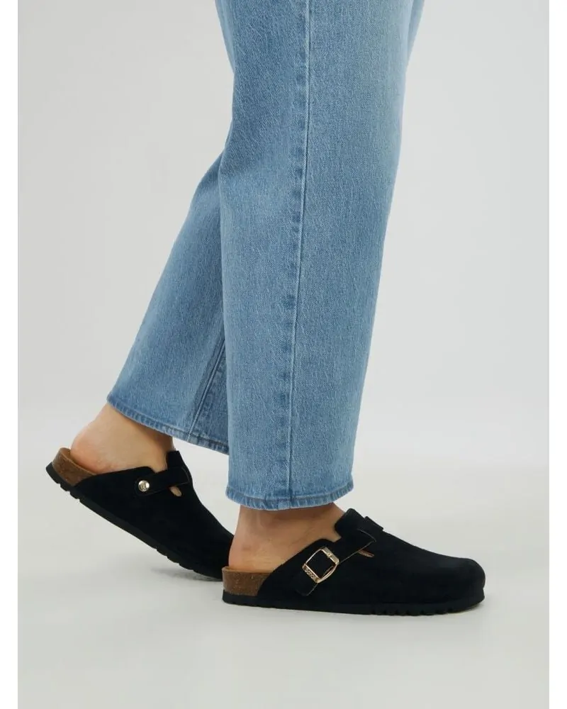 SCHOLL Γυναικεία Παντόφλα Fae Suede Μαύρο