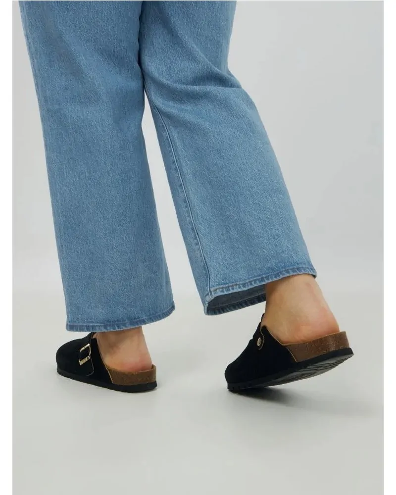 SCHOLL Γυναικεία Παντόφλα Fae Suede Μαύρο