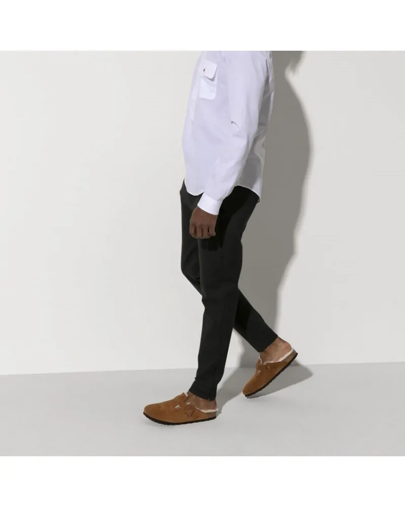 Birkenstock Παντόφλα Boston Shearling Suede Leather Leve Mink (Narrow)