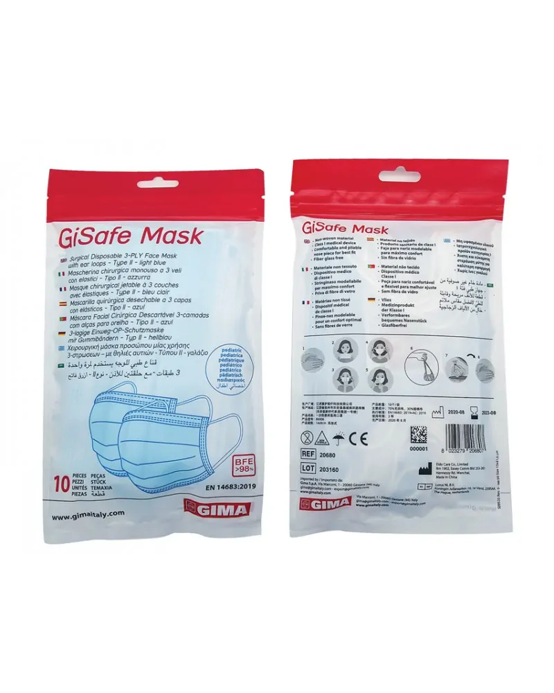 Χειρουργική Μάσκα Gisafe 3ply παιδική, 10 Τεμαχίων