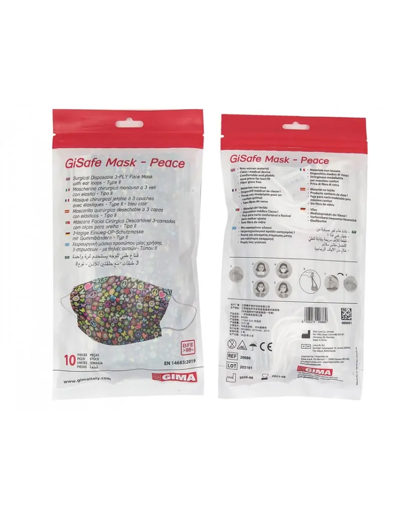 Gima Χειρουργική Μάσκα Gisafe 3ply, 10 Τεμαχίων