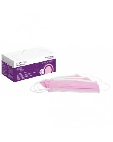 Soft Care Χειρουργικές Μάσκες 3ply με Λάστιχο 50 Τεμαχίων