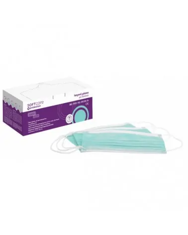 Soft Care Χειρουργικές Μάσκες 3ply με Λάστιχο 50 Τεμαχίων