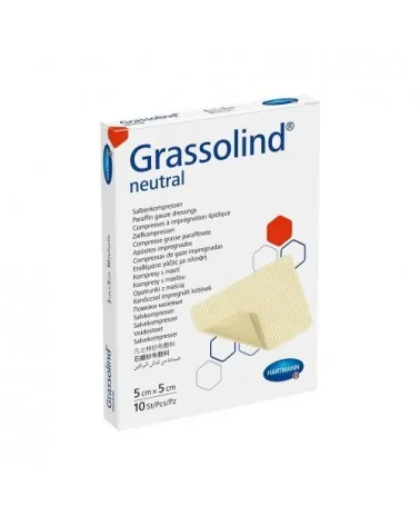 Hartmann Βαζελινούχος Γάζα Grassolind 5x5cm 10 τεμαχίων