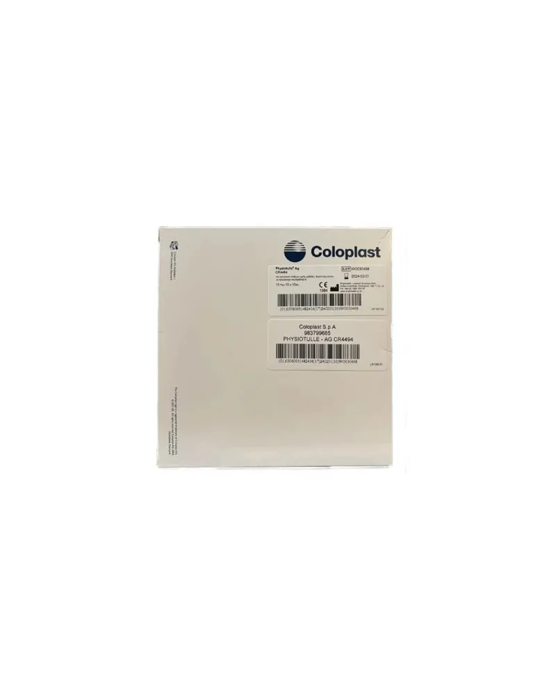 Coloplast Physiotulle Ag μη Κολλητικό Επίθεμα Θεραπείας Ελκών 10x10cm, 10 τεμαχίων