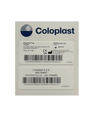 Coloplast Physiotulle Ag μη Κολλητικό Επίθεμα Θεραπείας Ελκών 15x15cm, 10 τεμαχίων