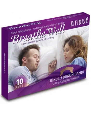 Kifidis Breathe Well Ρινικές Ταινίες Υφασμάτινες Κατά του Ροχαλητού & της Ρινικής Συμφόρησης 10τεμ.