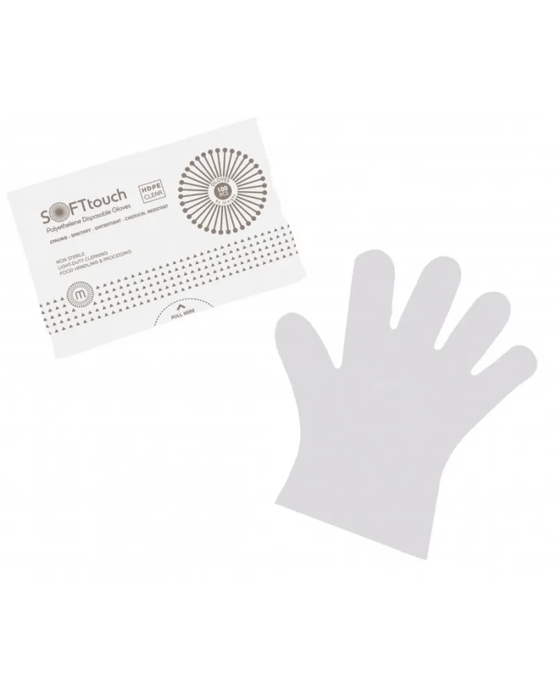 Softcare Γάντια Σαγρέ Διαφανή Medium, 100 τεμάχια
