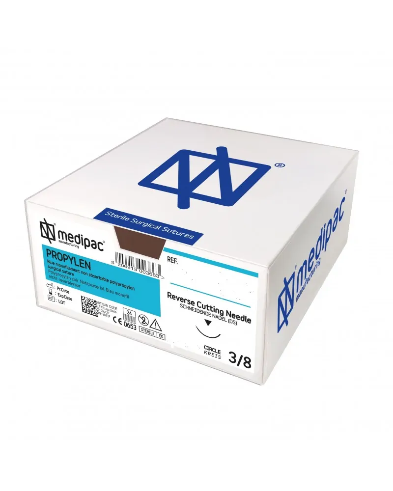 Medipac Ράμμα Propylen 4/0 75cm 19mm 3/8 Κόπτουσα 6632-4