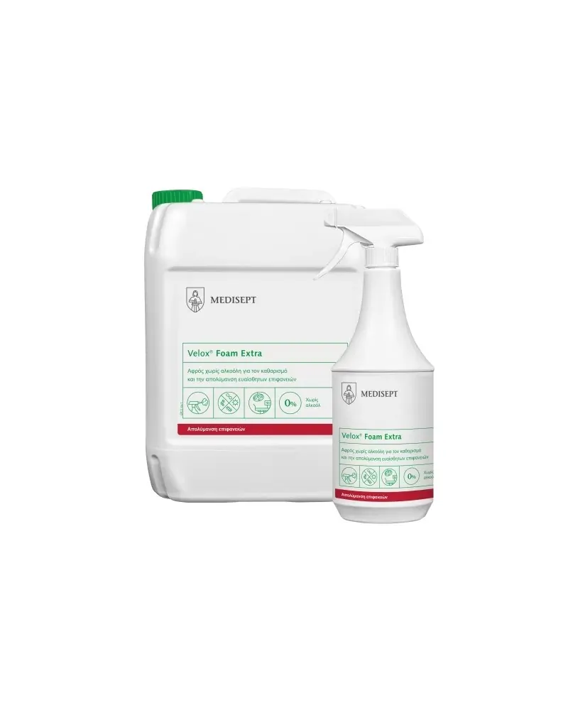 Medisept Απολυμαντικό Επιφανειών Velox Foam Extra 1lt με αντλία ψεκασμού