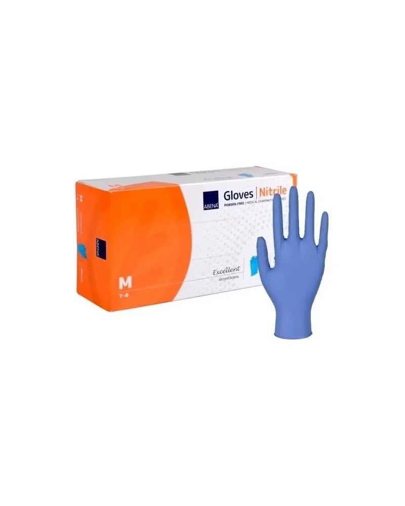 Abena Γάντια Νιτριλίου Antimicrobial Excellent Μπλε, 100 τεμάχια