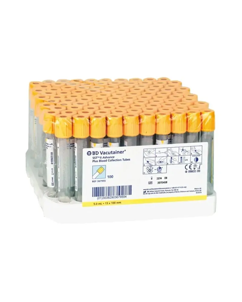 BD Σωληνάρια Αιμοληψίας Vacutainer Plus S.S.T. 16x100mm 8.5ml κίτρινο πώμα 100 τεμάχια 367958