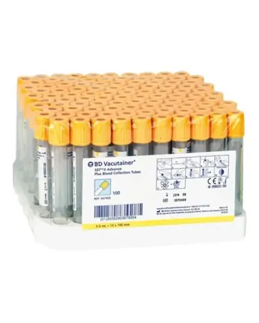 BD Σωληνάρια Αιμοληψίας Vacutainer Plus S.S.T. 16x100mm 8.5ml κίτρινο πώμα 100 τεμάχια 367958