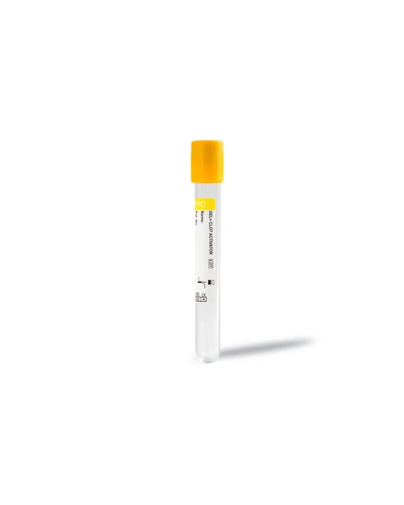 Σωληνάριο Κενού Vacusense με Serum Gel και Clot Activator, 100x16mm, 8ml, κίτρινο πώμα, 100 τεμάχια