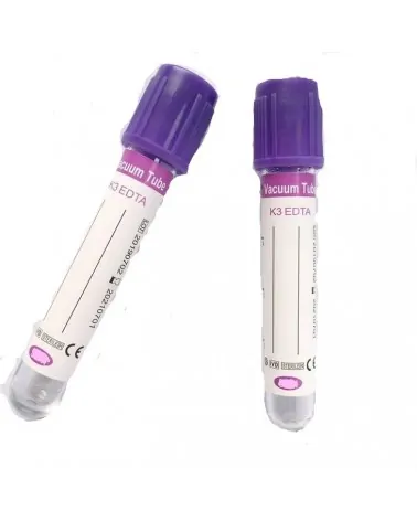 Σωληνάρια Αιμοληψίας 3K Edta, 75x13mm, 3ml, μωβ πώμα, 100 τεμάχια
