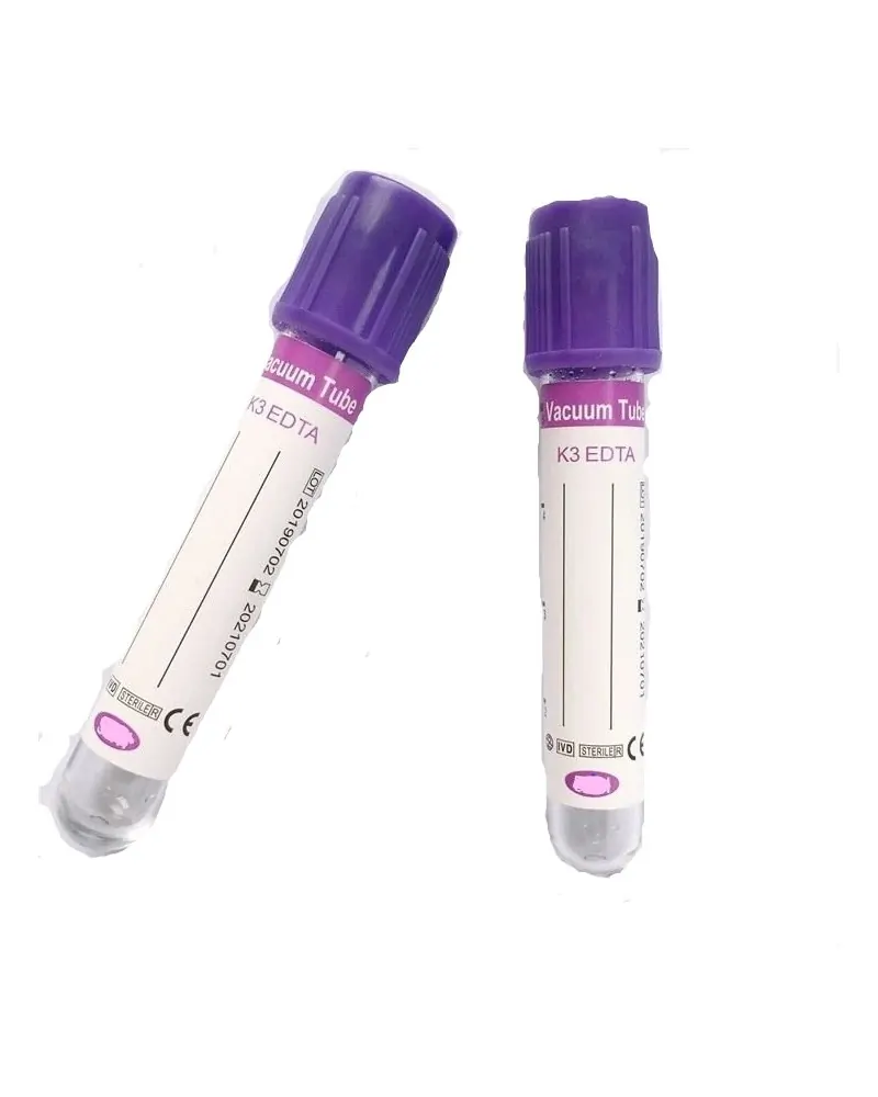 Σωληνάρια Αιμοληψίας 3K Edta, 100x13mm, 6ml, μωβ πώμα, 100 τεμάχια