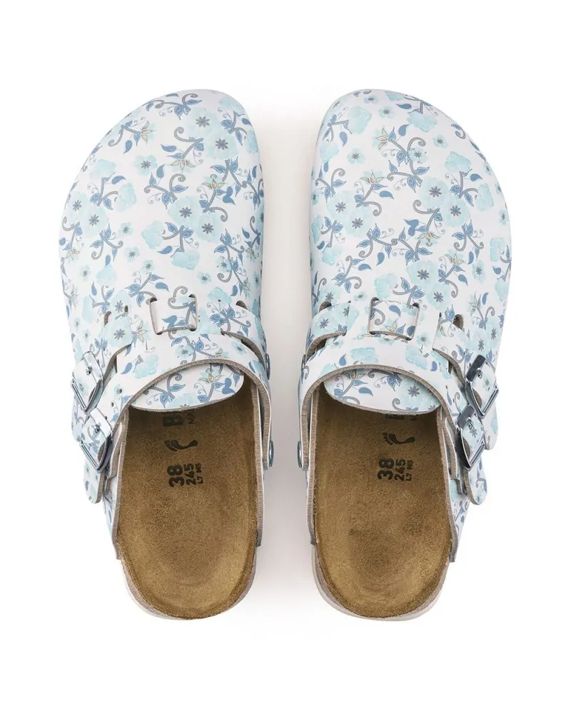 Birkenstock Γυναικείο Αντιολισθητικό Σαμπό Kay SL Blooming Roses, Μπλε-Λευκό