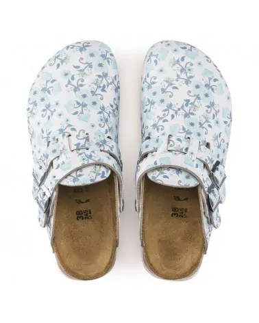 Birkenstock Γυναικείο Αντιολισθητικό Σαμπό Kay SL Blooming Roses, Μπλε-Λευκό