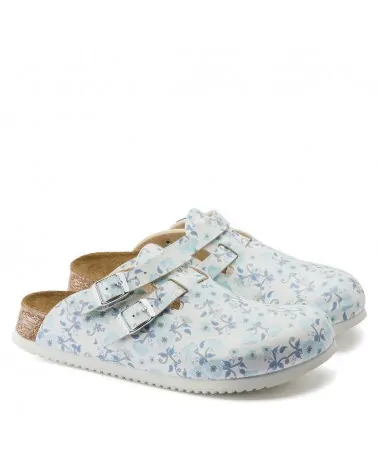Birkenstock Γυναικείο Αντιολισθητικό Σαμπό Kay SL Blooming Roses, Μπλε-Λευκό
