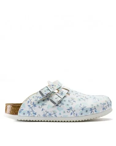 Birkenstock Γυναικείο Αντιολισθητικό Σαμπό Kay SL Blooming Roses, Μπλε-Λευκό