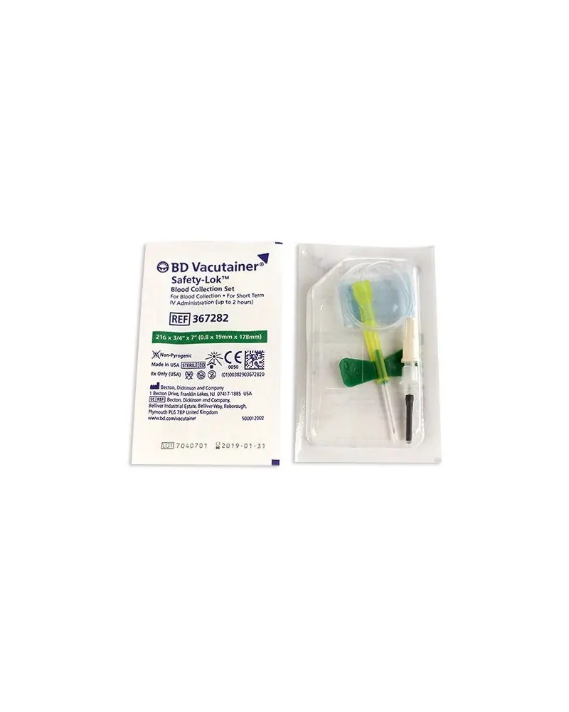 Becton Dickinson Πεταλούδες Vacutainer Safety-Luer Lok 21G x 3/4, τεμάχιο