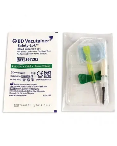 Becton Dickinson Πεταλούδες Vacutainer Safety-Luer Lok 21G x 3/4, τεμάχιο
