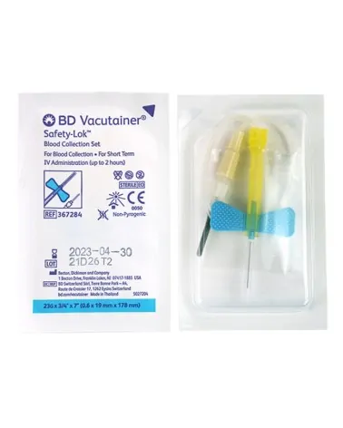 Becton Dickinson Πεταλούδες Vacutainer Safety-Luer Lok 23G x 3/4, τεμάχιο
