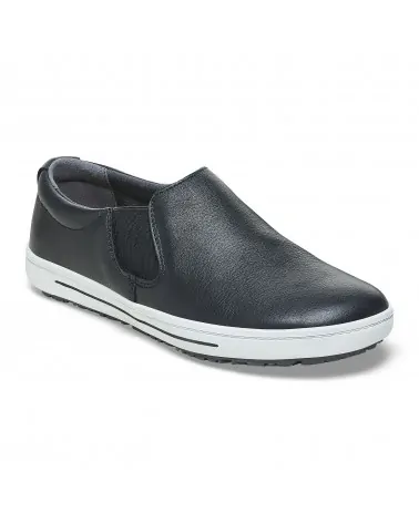 Birkenstock Δερμάτινο Ανατομικό Παπούτσι QO400 (Regular), Μαύρο/Λευκό