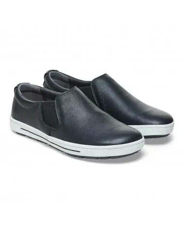 Birkenstock Δερμάτινο Ανατομικό Παπούτσι QO400 (Regular), Μαύρο/Λευκό
