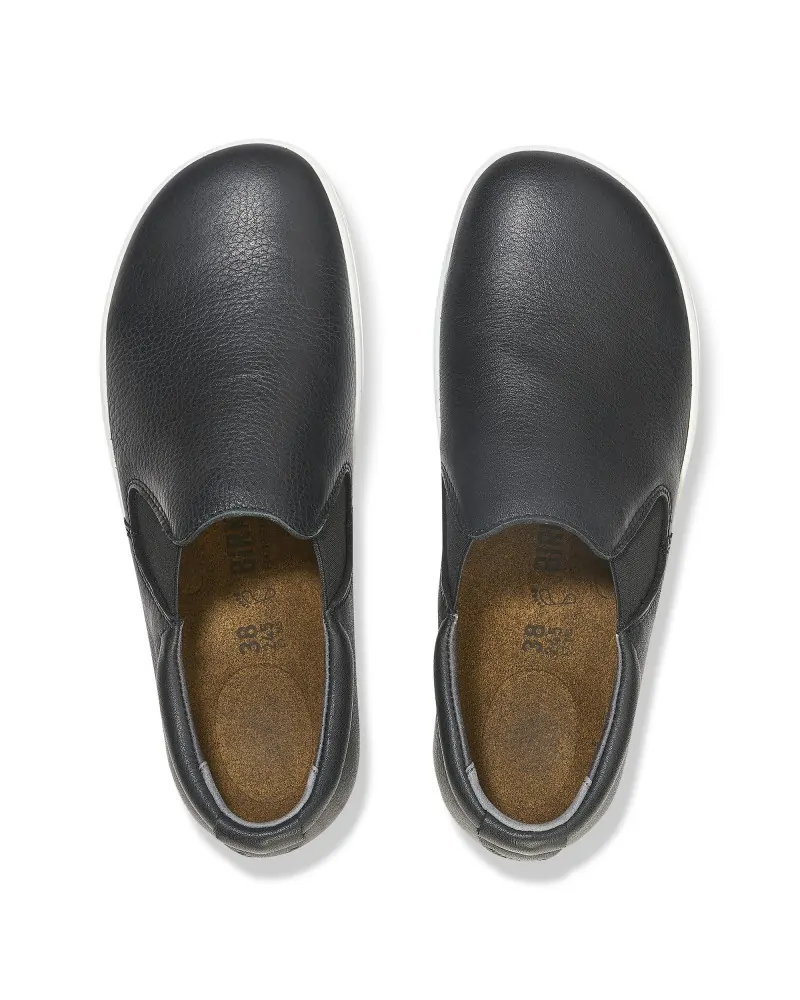 Birkenstock Δερμάτινο Ανατομικό Παπούτσι QO400 (Regular), Μαύρο/Λευκό