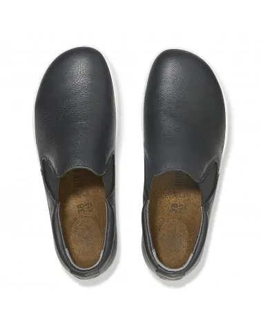 Birkenstock Δερμάτινο Ανατομικό Παπούτσι QO400 (Regular), Μαύρο/Λευκό