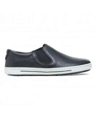 Birkenstock Δερμάτινο Ανατομικό Παπούτσι QO400 (Regular), Μαύρο/Λευκό