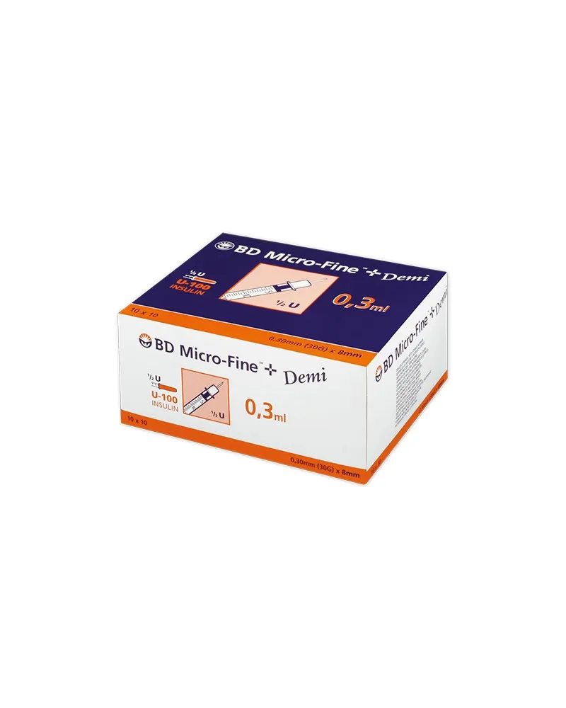 BD Σύριγγες Ινσουλίνης 0,3ml 30Gx8mm, 10 τεμάχια