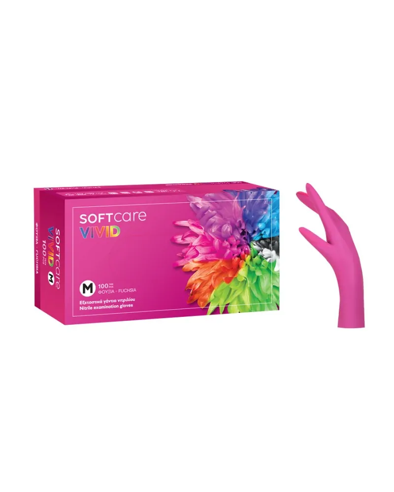 Soft Touch Γάντια Νιτριλίου Vivid Φούξια, 100 τεμάχια