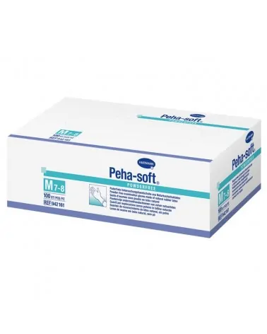 Hartmann Peha-soft Γάντια μιας Χρήσης Latex χωρίς Πούδρα από Φυσικό Καουτσούκ, 100 τεμάχια