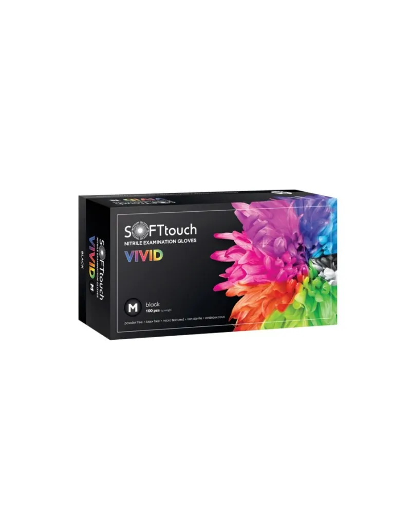 Soft Touch Γάντια Νιτριλίου Vivid Μαύρα, 100 τεμάχια