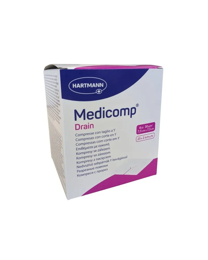 Hartmann Αποστειρωμένη Γάζα Τραχειοτομίας Medicomp Drain 7.5x7.5 - 6πλή