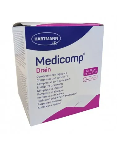 Hartmann Αποστειρωμένη Γάζα Τραχειοτομίας Medicomp Drain 7.5x7.5 - 6πλή