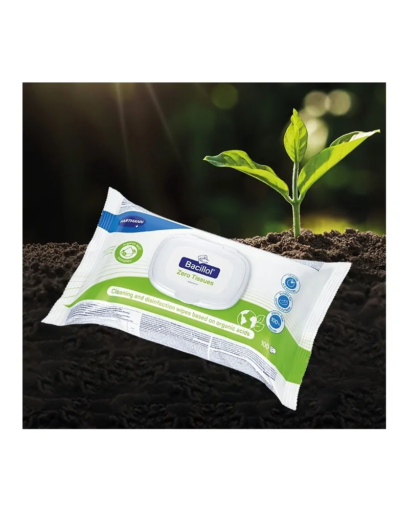 Hartmann Bacillol Zero Tissues Μαντιλάκια Απολύμανσης Επιφανειών Χωρίς Αλκόολη, 180x200 mm, 160 τεμάχια