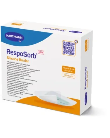 Hartmann Resposorb Silicone Border Αυτοκόλλητα Επιθέματα Σιλικόνης 12,5 x 12,5cm, 10 τεμάχια