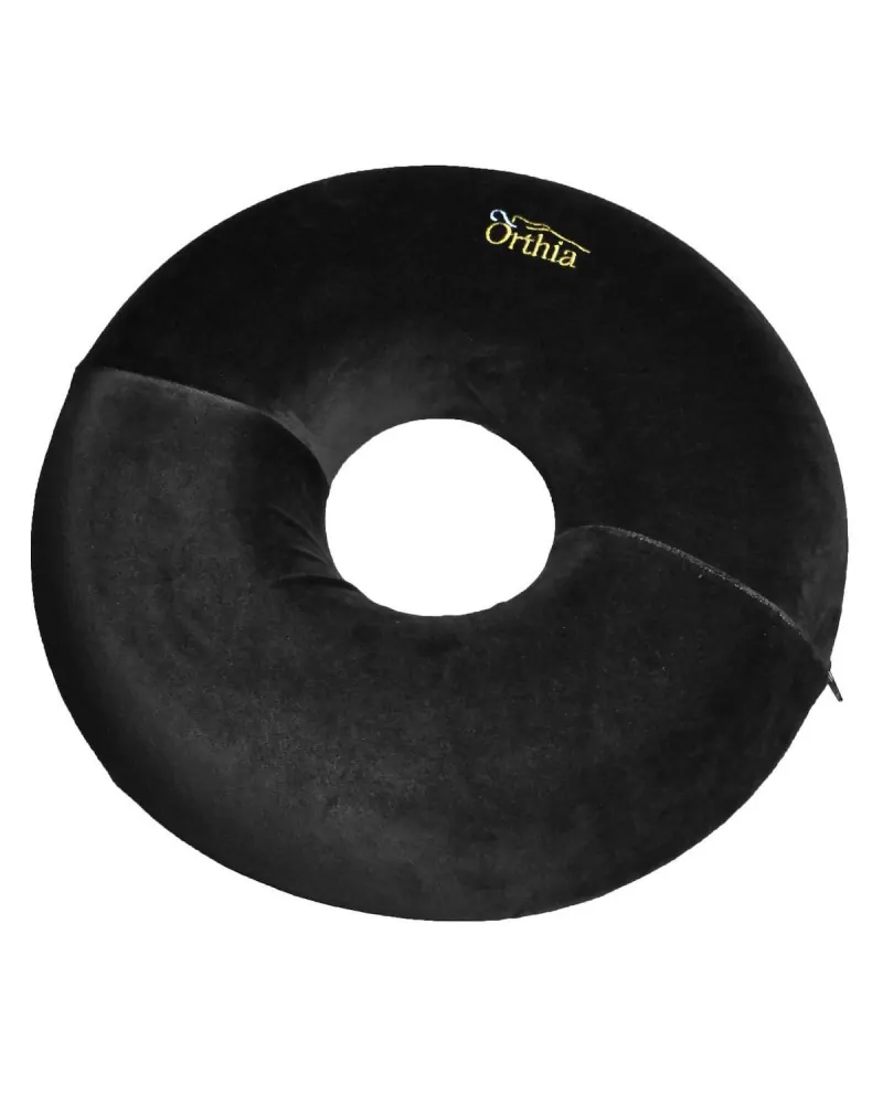 Orthia Μαξιλάρι Καθίσματος Στρογγυλό με Οπή, Black Velvet